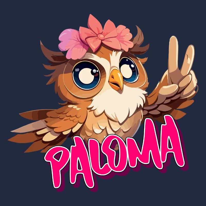 PALOMA - Schöner Mädchen Name mit süßer EULE