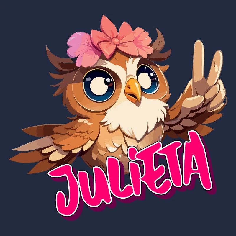 JULIETA - Schöner Mädchen Name mit süßer EULE