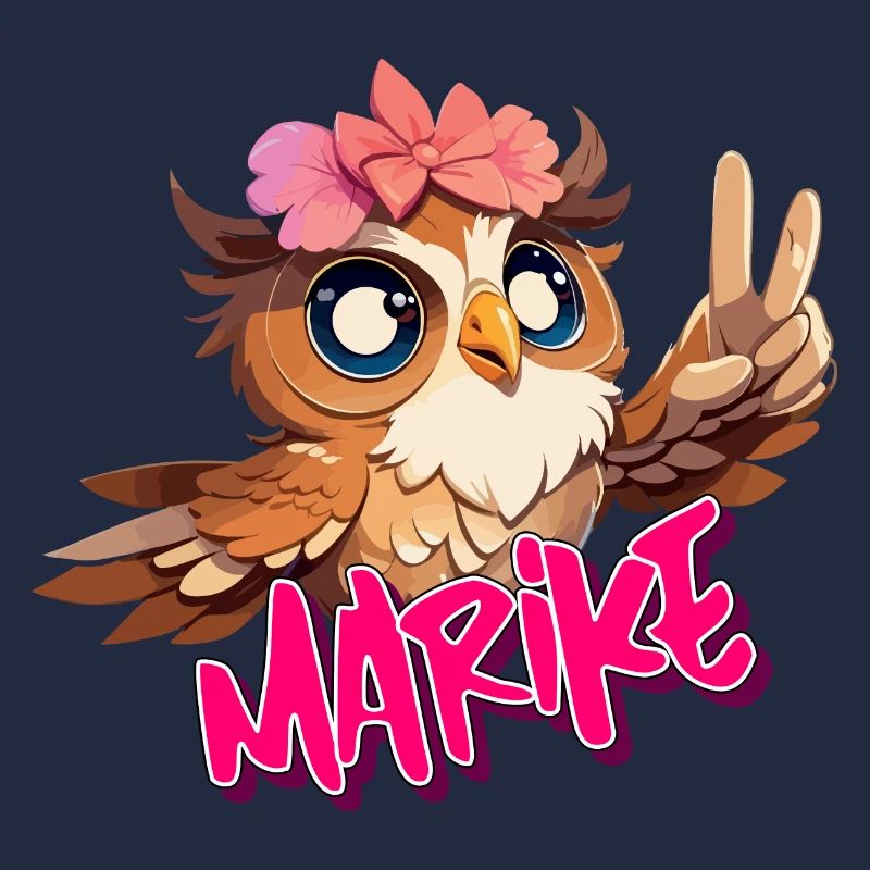 MARIKE - Schöner Mädchen Name mit süßer EULE