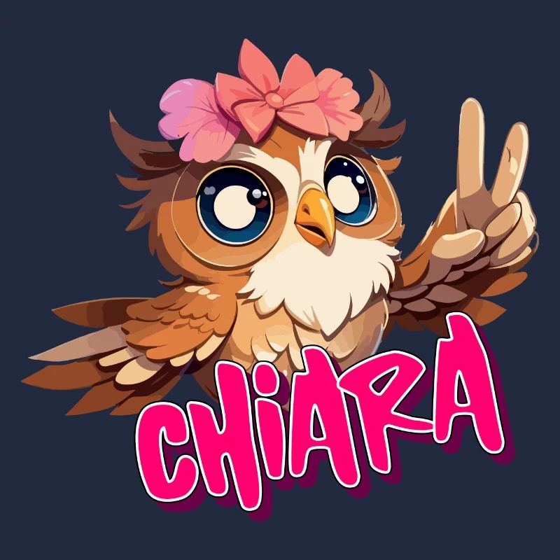 CHIARA - Schöner Mädchen Name mit süßer EULE