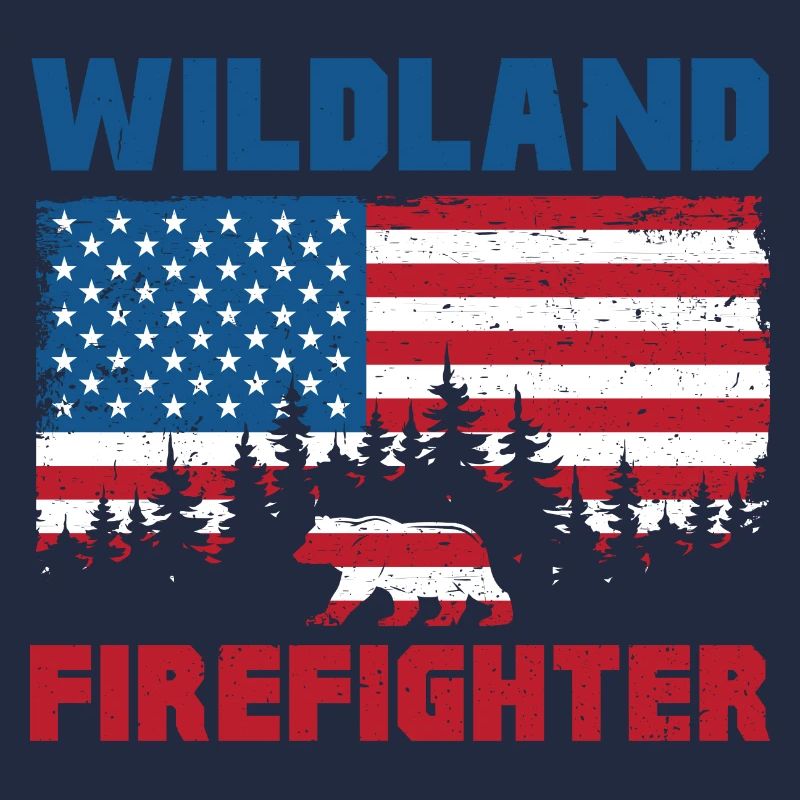 Drapeau des États-Unis Conception des pompiers forestiers