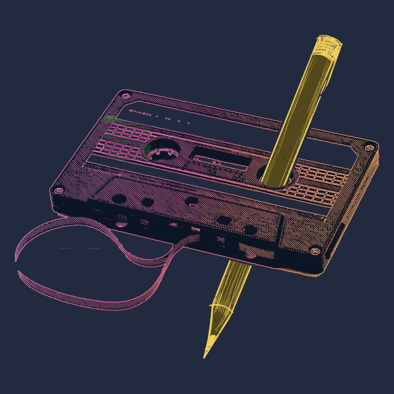 Kassette mit Stift - Retro