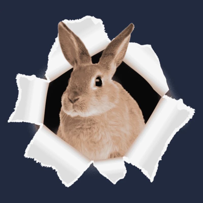 Bunny looking through hole