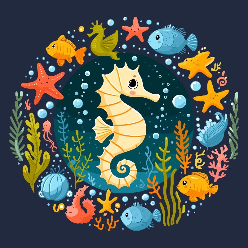 Hippocampe, étoile de mer, vacances, poisson, plongée