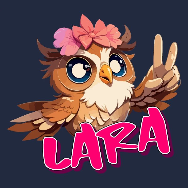 LARA - Schöner Mädchen Name mit süßer EULE