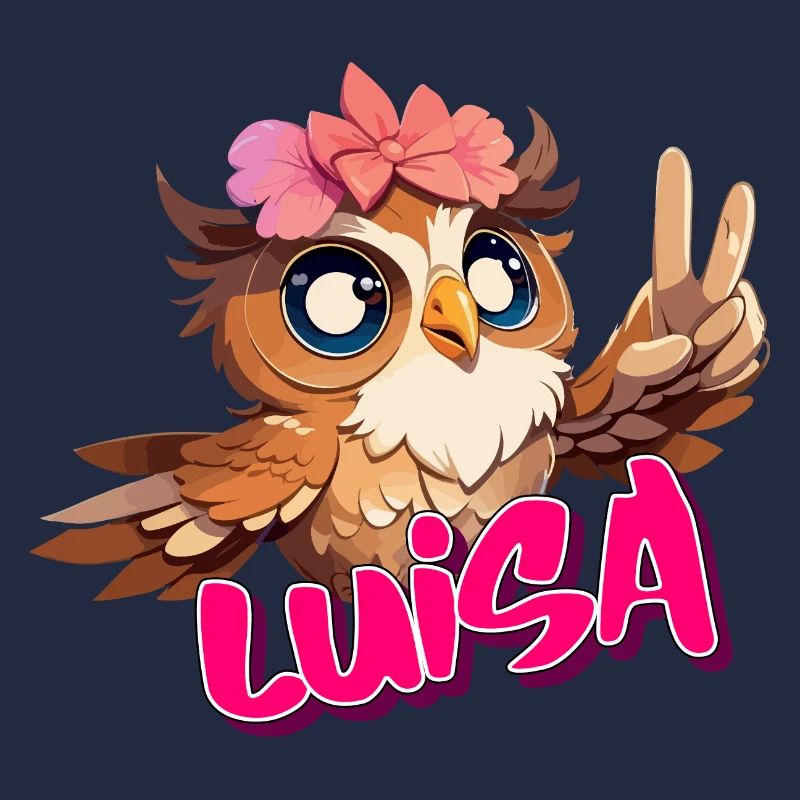 LUISA - Schöner Mädchen Name mit süßer EULE