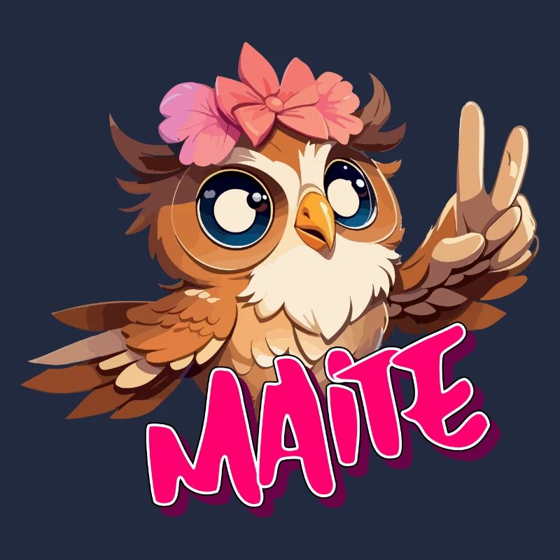 MAITE - Schöner Mädchen Name mit süßer EULE