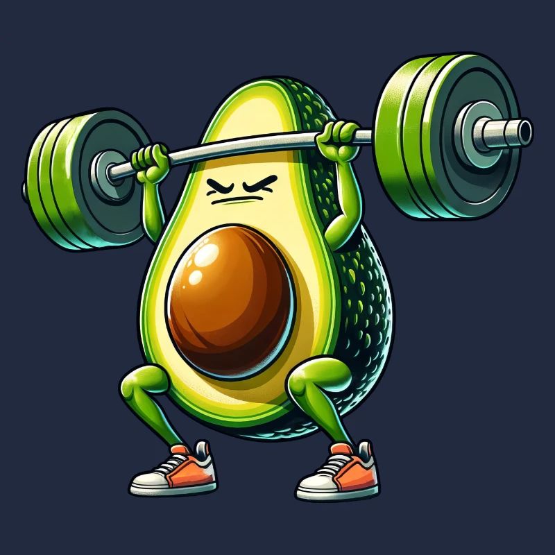 Strong avocado workout with dumbbell