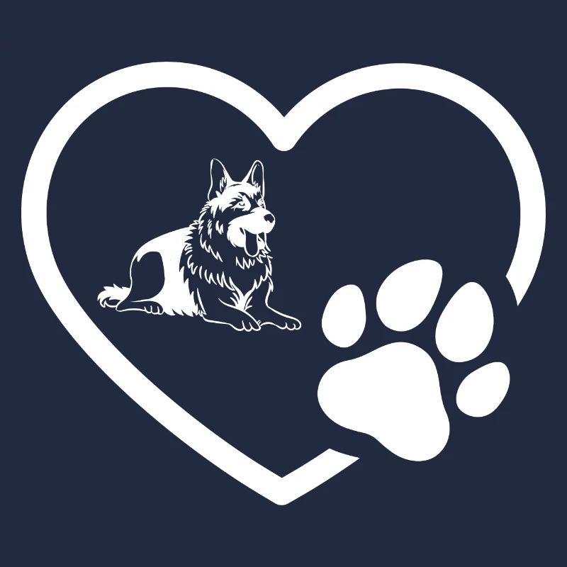 Schäferhund mit Herz Pfote Geschenk
