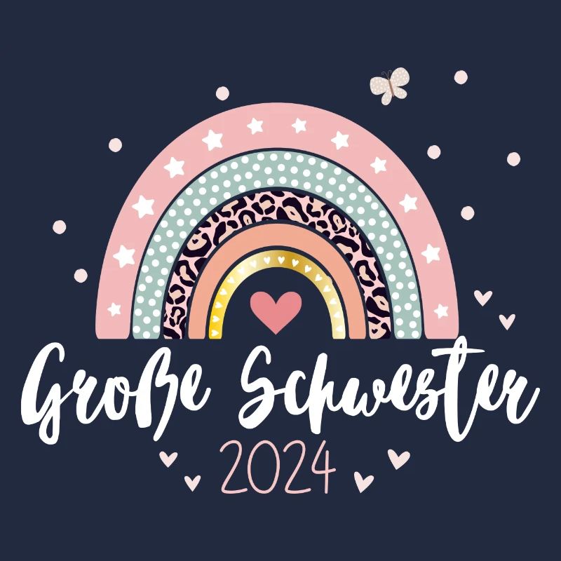 Große Schwester 2024 Herz Regenbogen