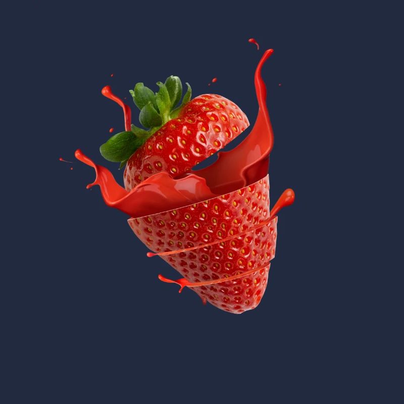 Fraise avec éclaboussure