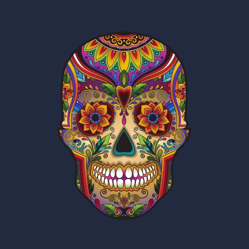 Totenkopf mit bunten Gesicht