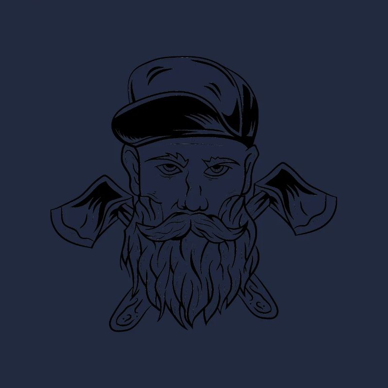 Bûcheron, hache, haches, barbe, cappy