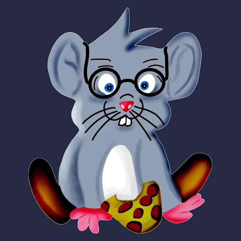Smart nerd mouse with glasses as a spectacle snake