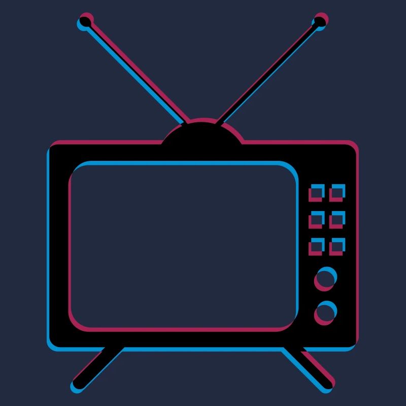 Écran de télévision 3d tv tv rétro antenne