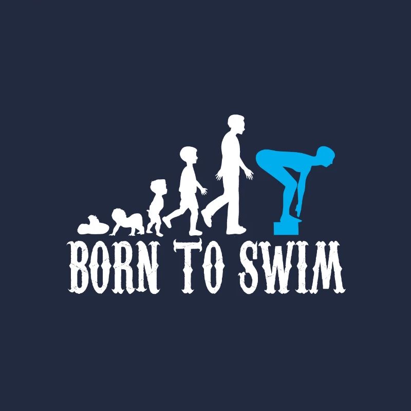 Schwimmer Evolution Geburt Baby Kind Geschenk