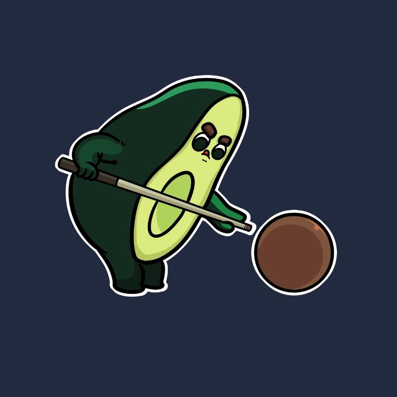 Billard Avocado mit Schläger & Ball als Geschenk