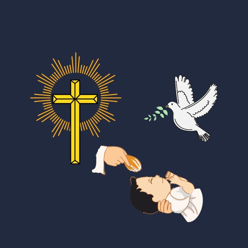 Baptêmes de bébé avec une colombe et une croix
