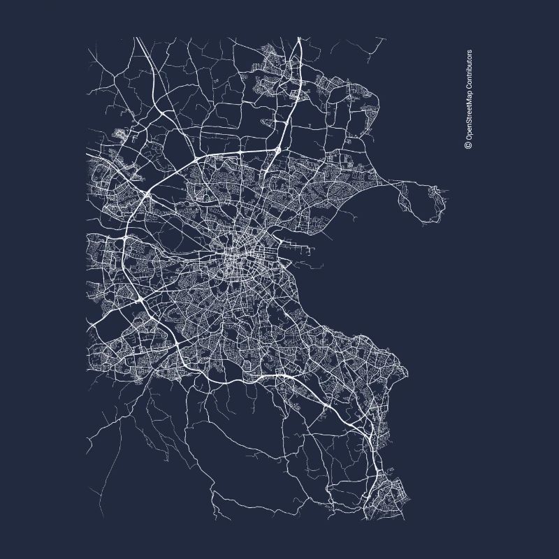 Plan et rues de la ville de Dublin
