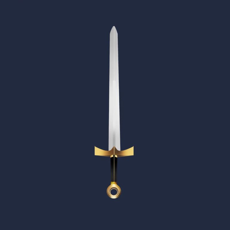 Épée de chevalier d'or