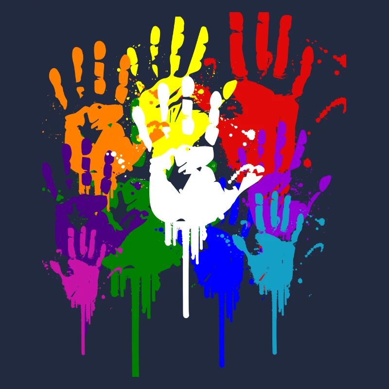 Mains colorées splendeur de l'idée de cadeau de couleur