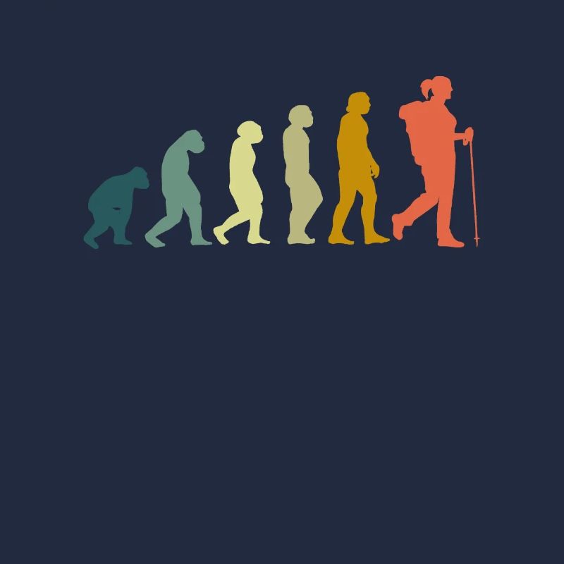 Evolution Wanderin Backpacker Pilgerin Wanderwoman