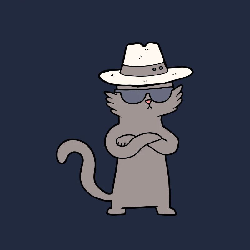 Coole Katze Chartoon Charakter Junge Mädchen Kind