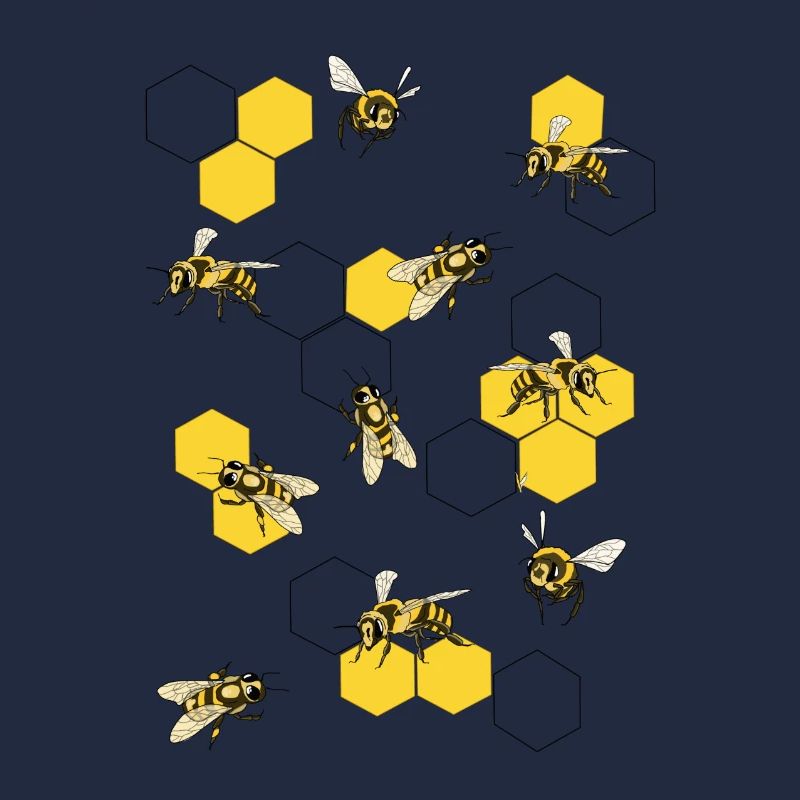 Abeilles sur nid d'abeille