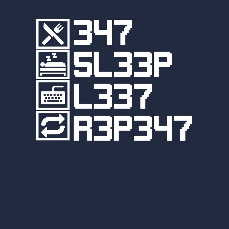 Eat Sleep Leet Repeat Funny Leetcode L33T 1337