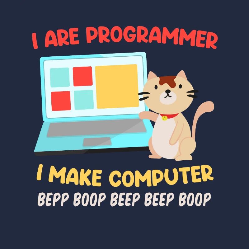 Programmierer Katzen Spruch Witz I are Programmer