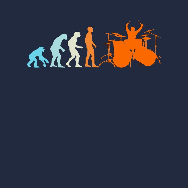 Schlagzeuger Drummer Evolution Affe Mensch
