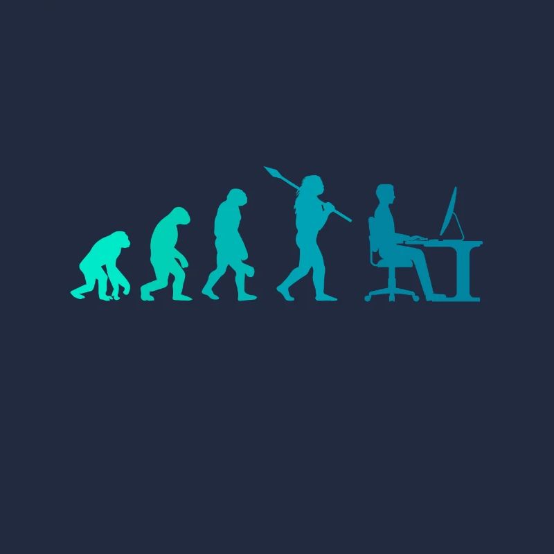 Programmierer Evolution Schreibtisch Büro Geschenk