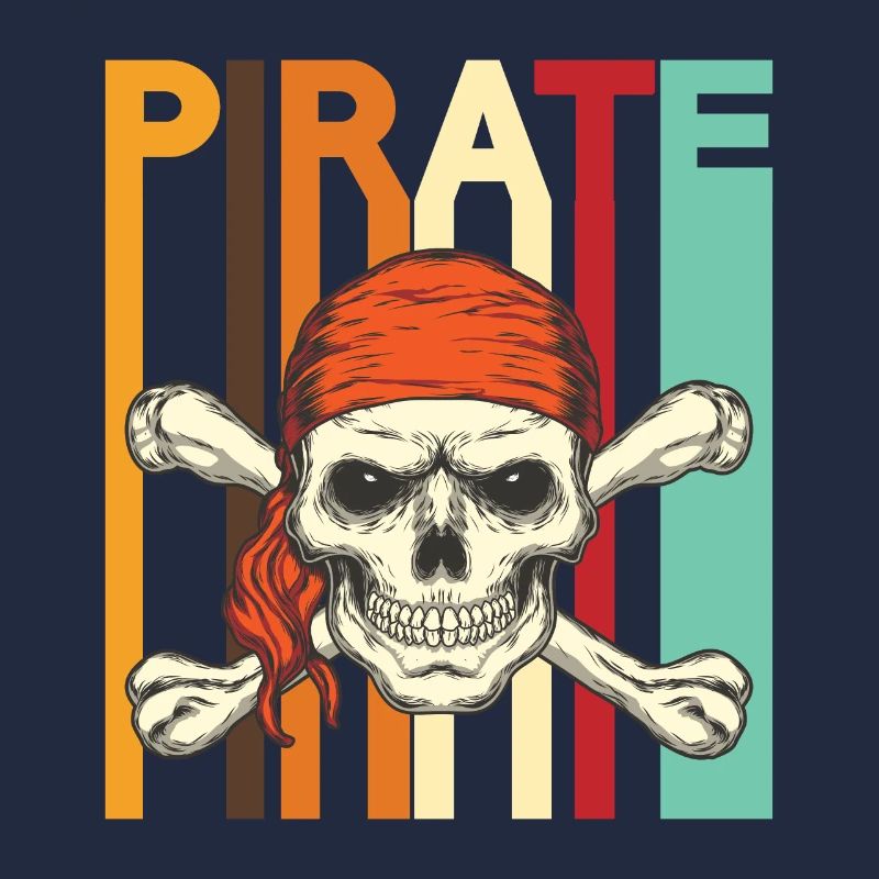 Conception rétro de crâne de pirate