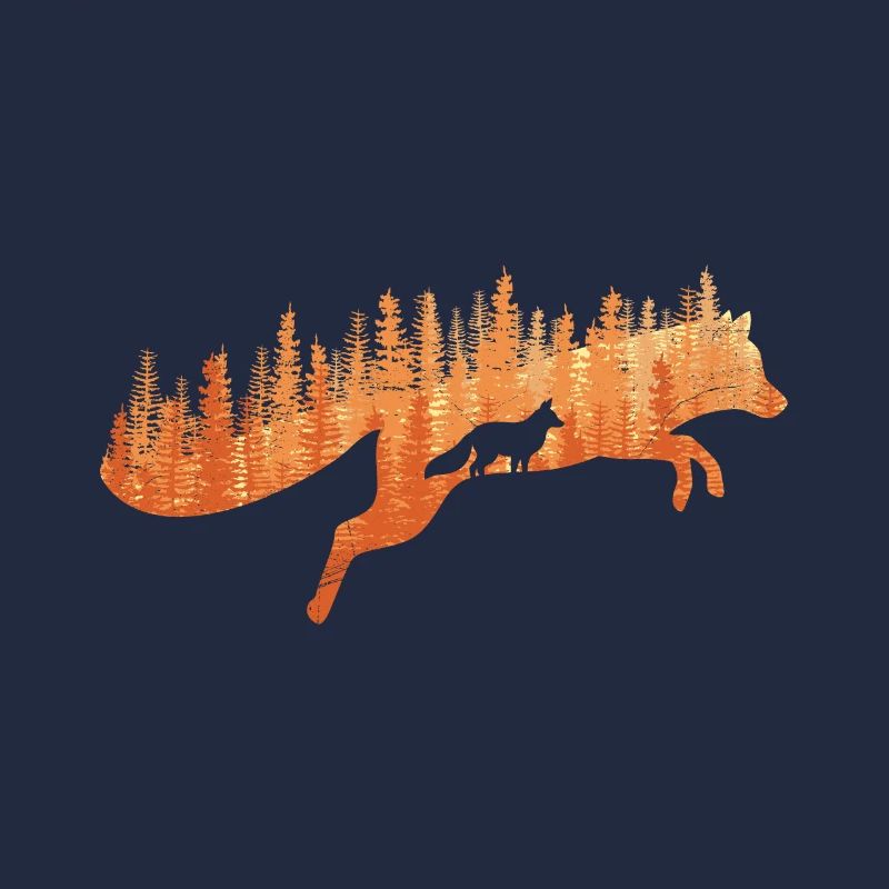 Fox Silhouette Fox Forest Hunter