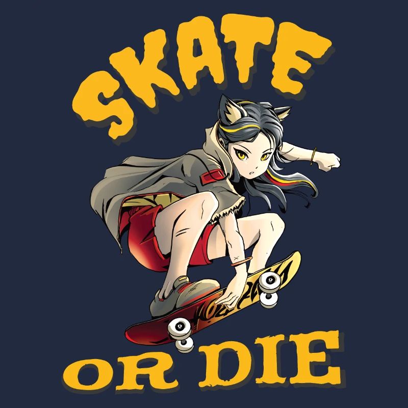 Skate oder stirb Skateboarder Anime Mädchen