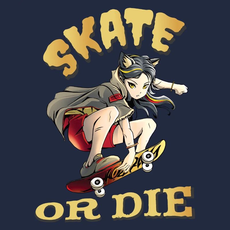 Skate oder stirb Skateboarder Anime Mädchen