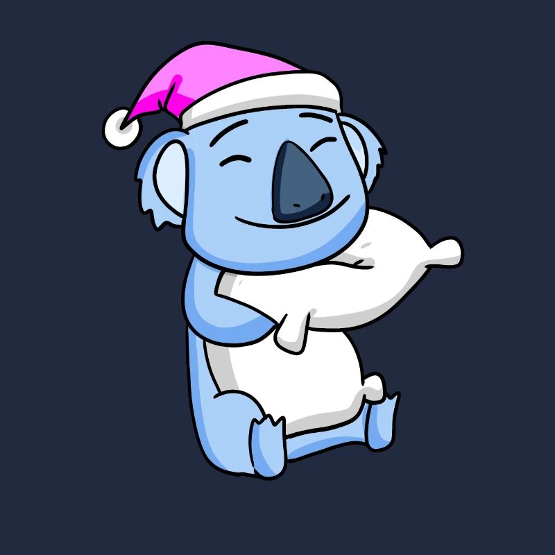 Koala with pillow and sleeping cap