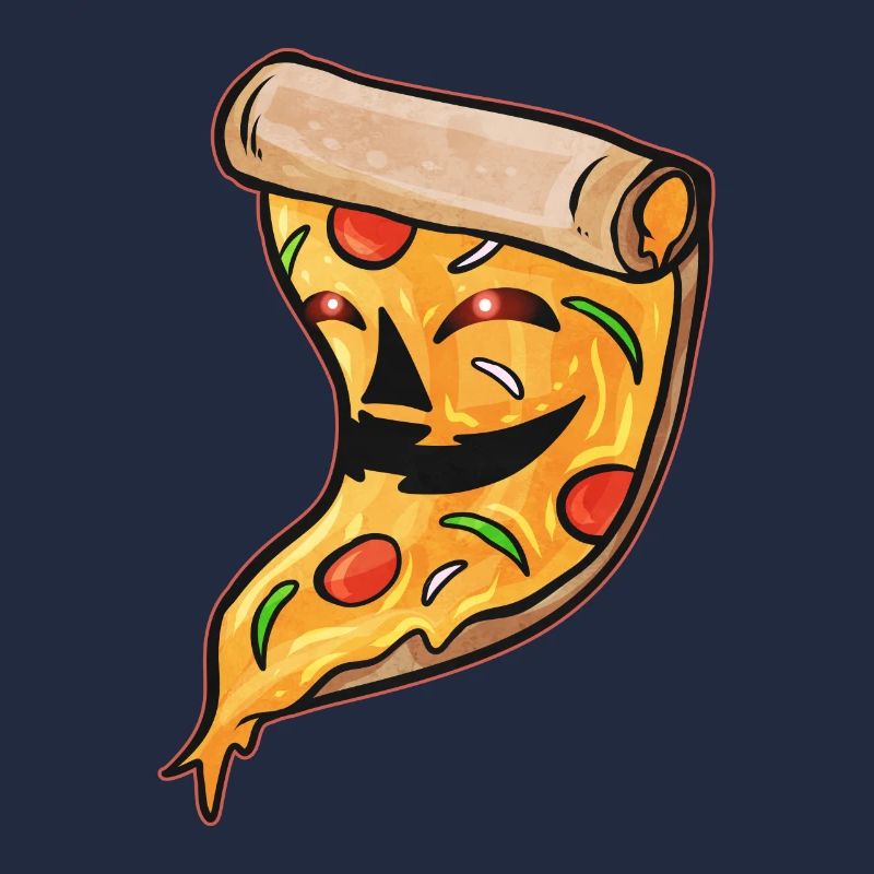 Evil Jack O Lantern Pizza Slice Halloween