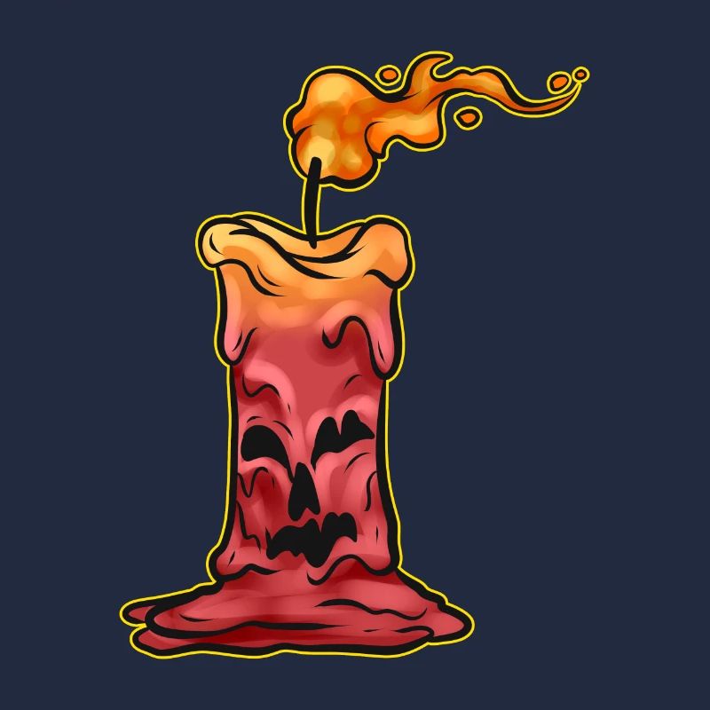 Old Jack O Lantern Candle Burning Down On