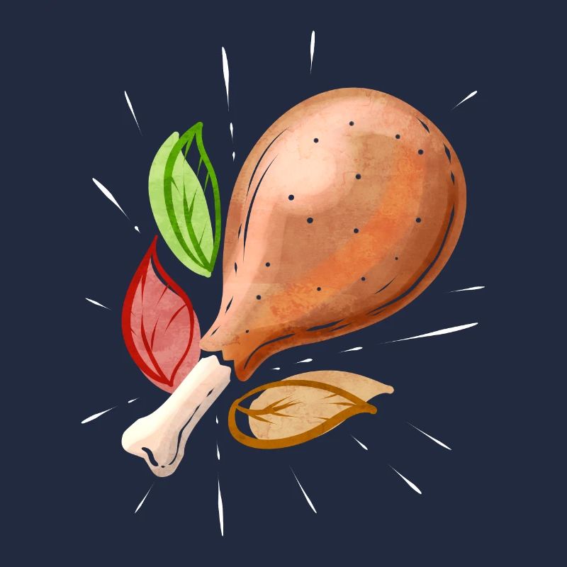 Repas familial de pilon de jambe de dinde rôtie sur