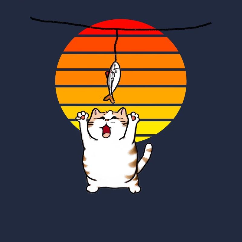 Le chat attrape le poisson