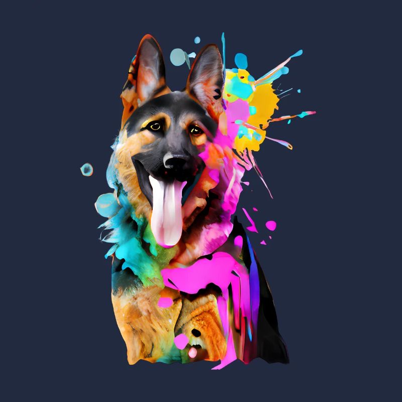 Farbkleckse Schäferhund