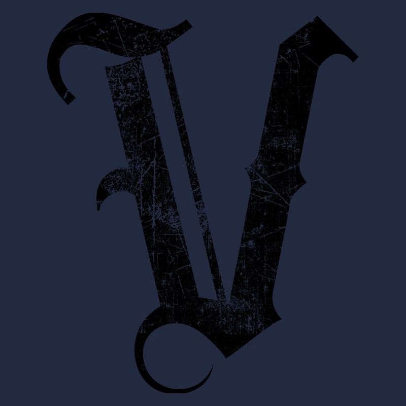 Tshirt alphabet initial V