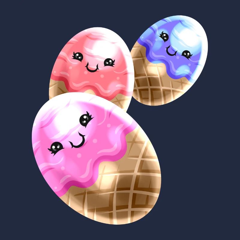 Des œufs peints comme des cornets de crème glacée pour Pâques