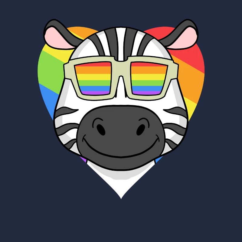 Rainbow - Zebra with glasses