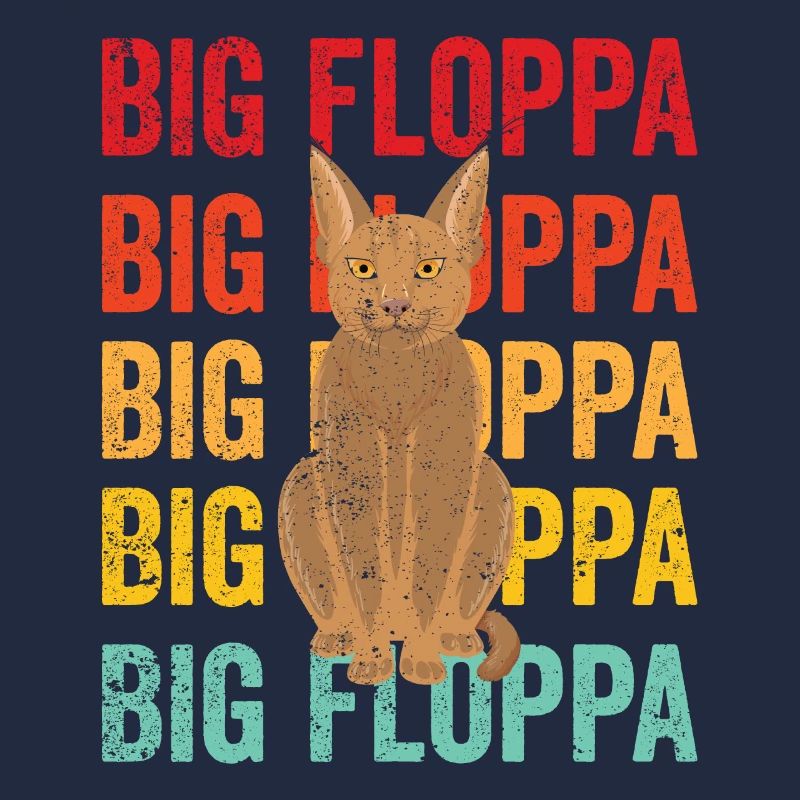 Big Floppa Caracal Cat Meme Rétro