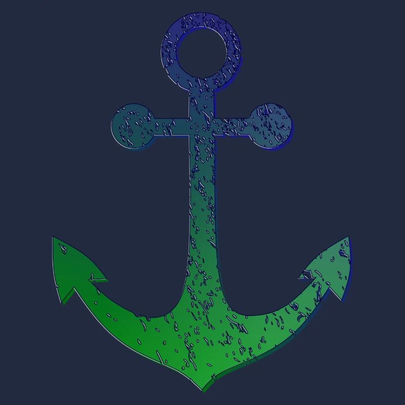 Ancre, bleu vert, aspect usé