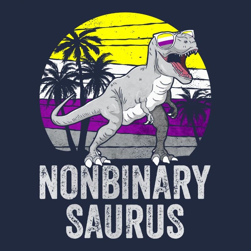 Non Binary Pride Flag Dinosaur Trex LGBTQ