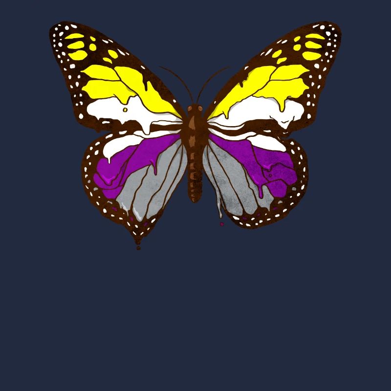 Non Binary Pride Flag Butterfly Subtle LGBT
