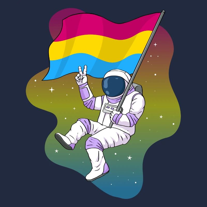 Pansexual Pride Pan Flag Space Astronaut Subtle